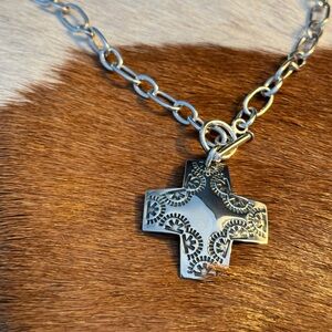 Silpada SilverToggle Southwestern Cross Pendant Necklace